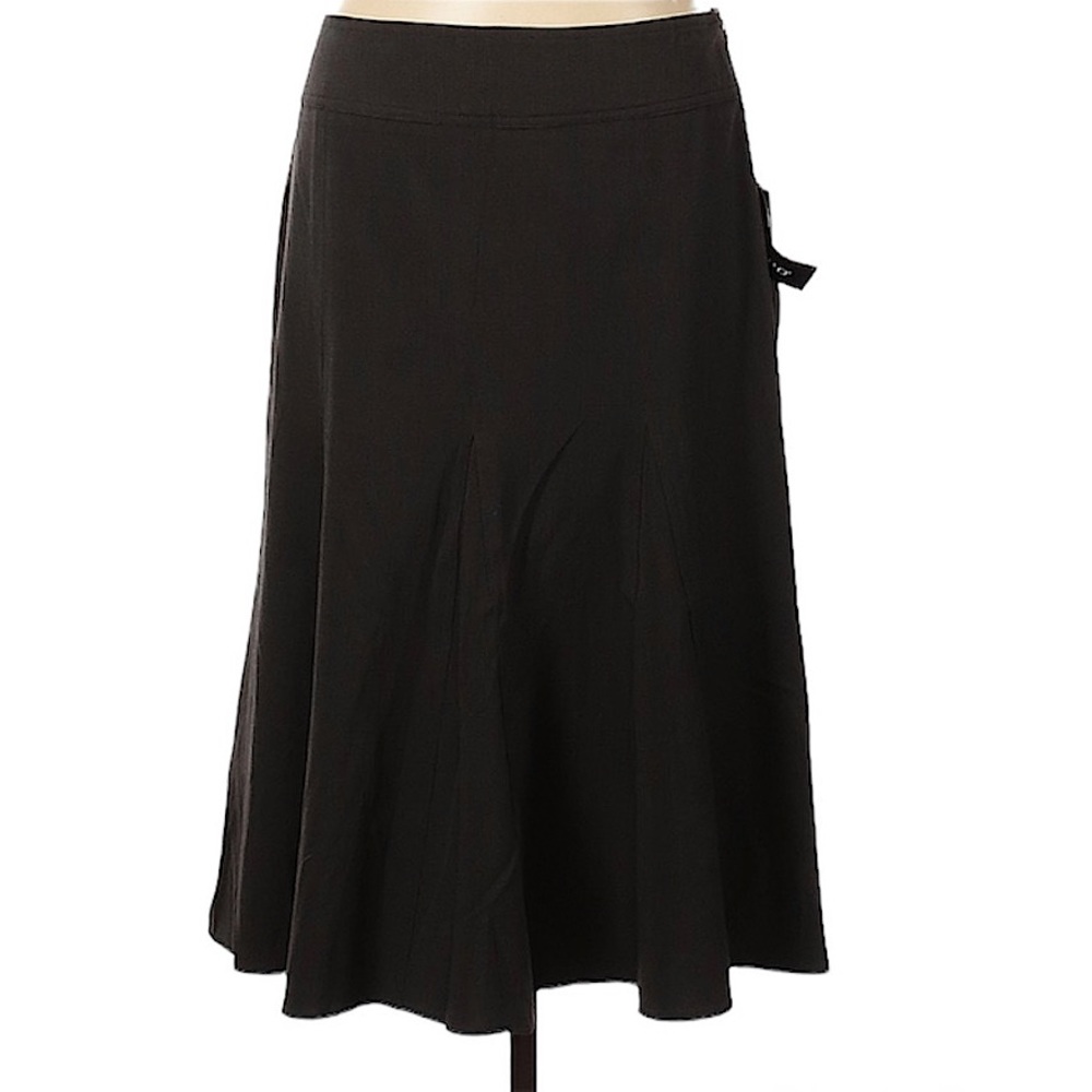 NWT SANDRO black/gray control top pleated flare midi skirt size 6 new with tags